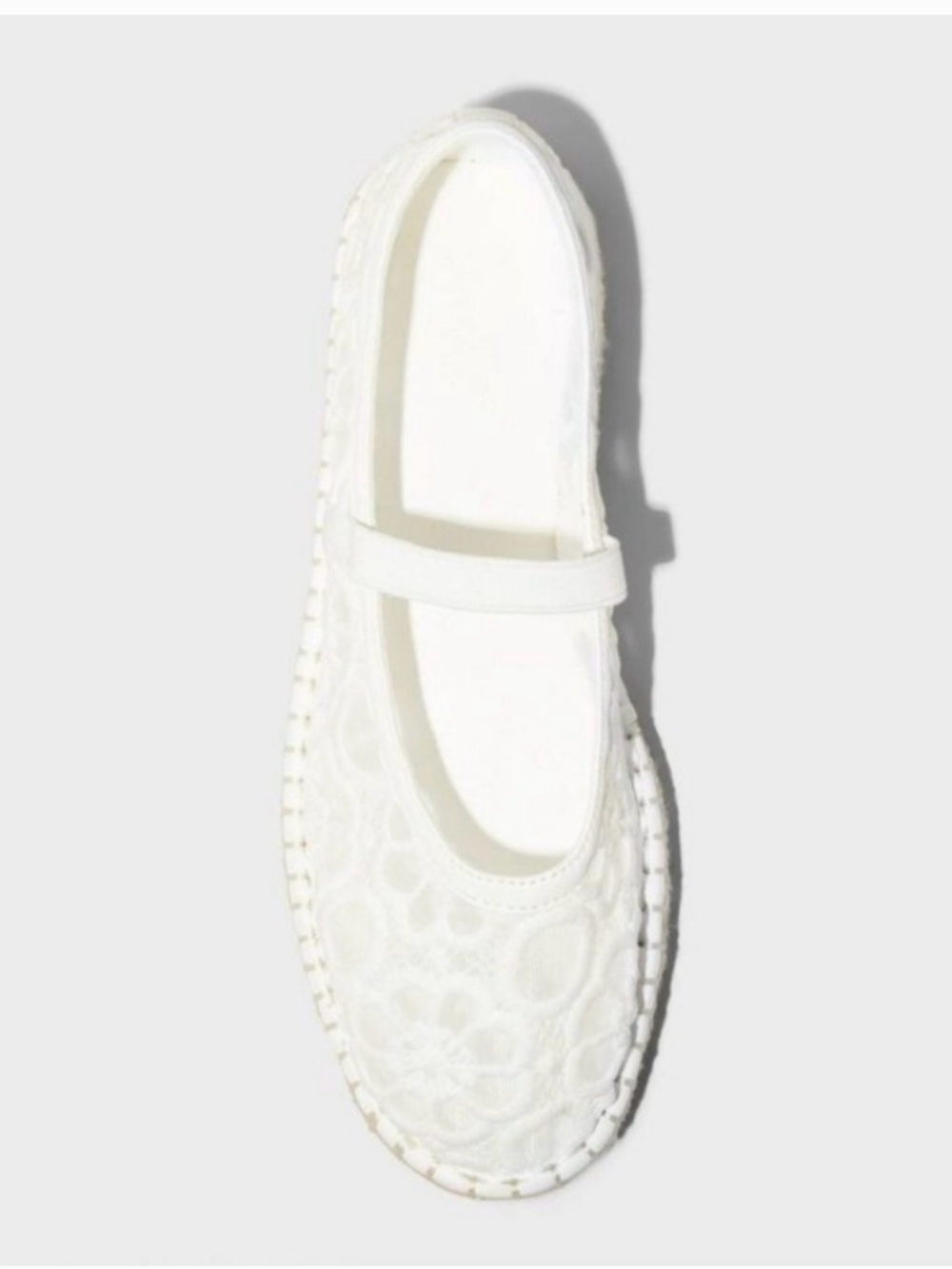 Celia Floral Lace Mary Jane Espadrille Flat Memory Foam Insole -Universal Thread - Picture 3 of 9
